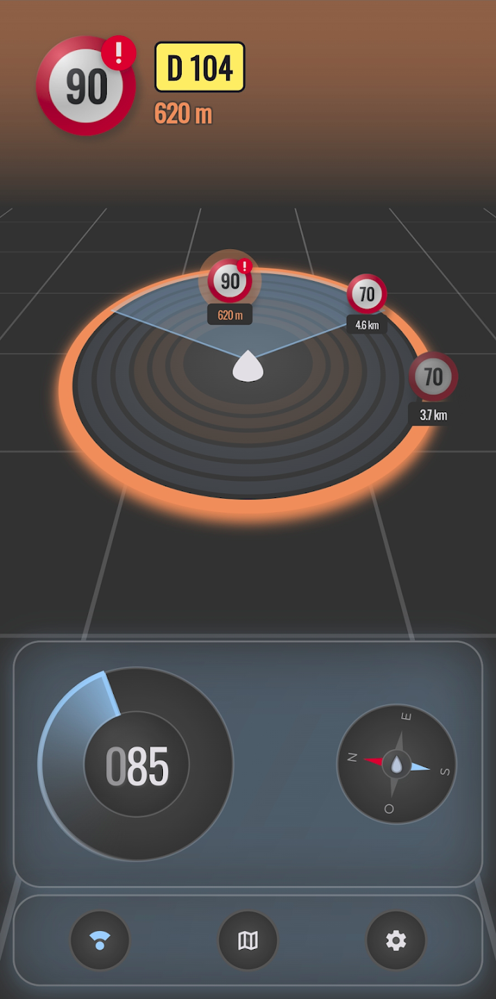 Capture d'écran de l'application Speedix - Fonctionnalités de navigation